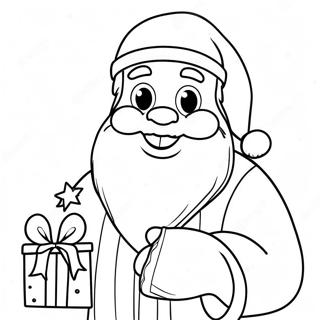 Funny Christmas Santa Claus Coloring Page 4706-3880