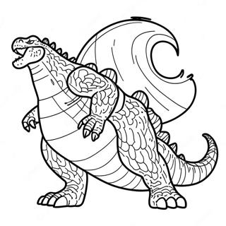 Realistic Godzilla Coloring Pages