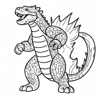 Detailed Godzilla Roaring Coloring Page 47074-37577