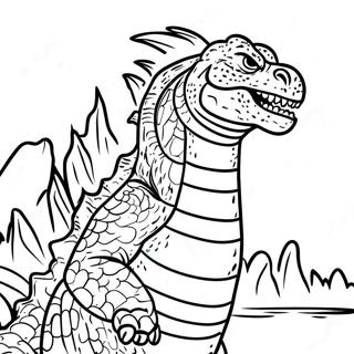 Detailed Godzilla Roaring Coloring Page 47074-37578