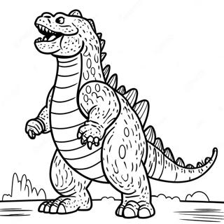 Detailed Godzilla Roaring Coloring Page 47074-37580