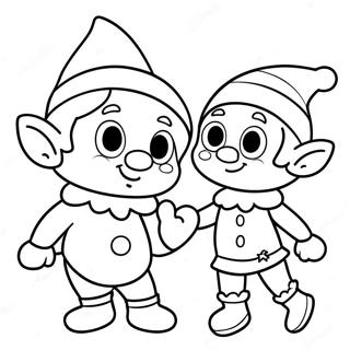 Humorous Christmas Elves Coloring Page 4707-3874