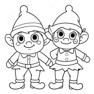 Humorous Christmas Elves Coloring Page 4707-3875