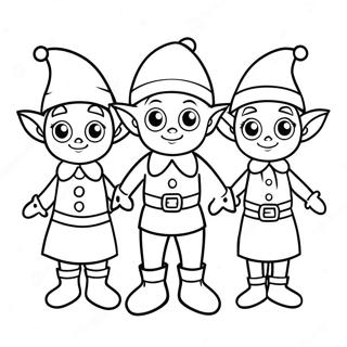 Humorous Christmas Elves Coloring Page 4707-3876