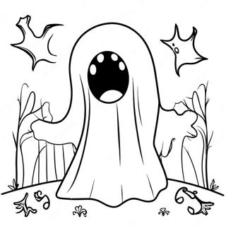 Spooky Samhain Ghost Coloring Page 47084-37589