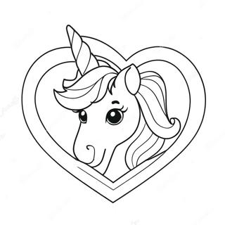 Unicorn Valentines Day Heart Coloring Page 47093-37597