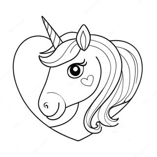 Unicorn Valentines Day Heart Coloring Page 47093-37598