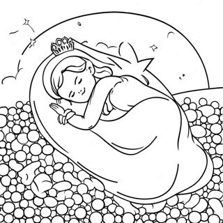 Elegant Princess Sleeping On Peas Coloring Page 47114-37623