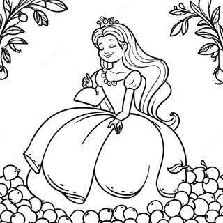 Elegant Princess Sleeping On Peas Coloring Page 47114-37624