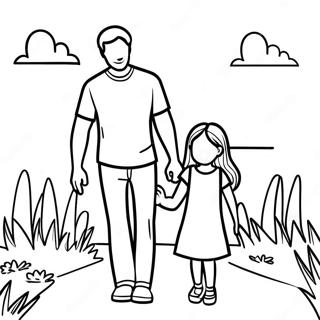 Daddy And Daughter Holding Hands Coloring Page 47123-37616