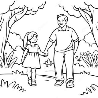 Daddy And Daughter Playing In The Park Coloring Page 47124-37617