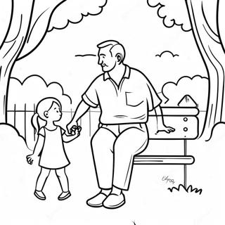 Daddy And Daughter Playing In The Park Coloring Page 47124-37620