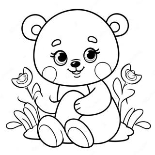 Cute Baby Boy With Teddy Bear Coloring Page 47144-37638