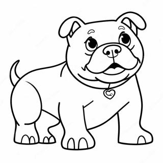 Playful American Bully Coloring Page 47154-37648