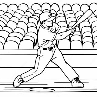 Cincinnati Reds Player Swinging Bat Coloring Page 47174-37661