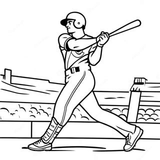 Cincinnati Reds Player Swinging Bat Coloring Page 47174-37663