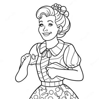 Ms Frizzle In A Colorful Dress Coloring Page 4717-3886