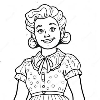 Ms Frizzle In A Colorful Dress Coloring Page 4717-3888