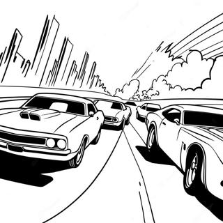 Fast And Furious Race Scene Coloring Page 47204-37687