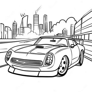 Fast And Furious Race Scene Coloring Page 47204-37688