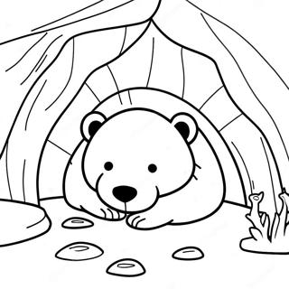 Hibernating Bear In Cozy Cave Coloring Page 47213-37694