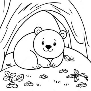 Hibernating Bear In Cozy Cave Coloring Page 47213-37695