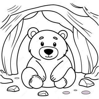 Hibernating Bear In Cozy Cave Coloring Page 47213-37696