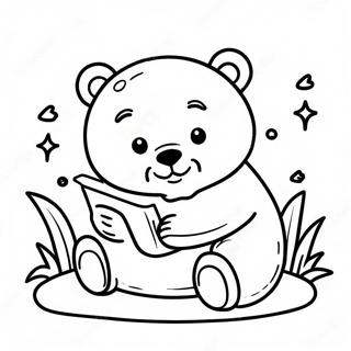 Cute Baby Bear Sleeping Coloring Page 47214-37691