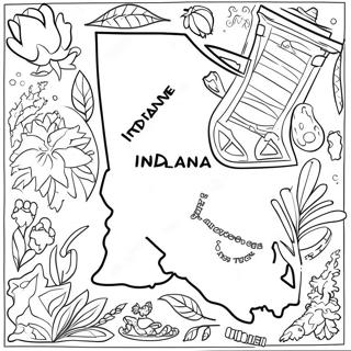 Indiana State Outline Coloring Page 47233-37706