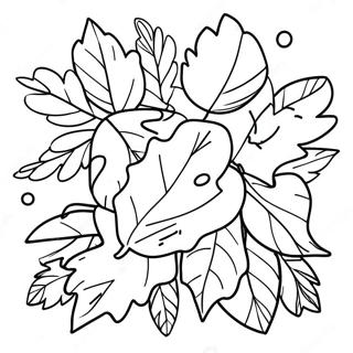 Colorful Autumn Leaves Harvest Coloring Page 4727-3899