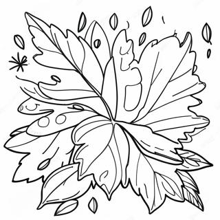 Colorful Autumn Leaves Harvest Coloring Page 4727-3900