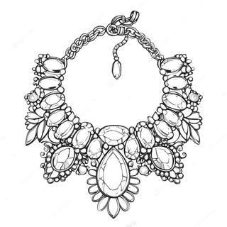 Sparkling Gemstone Necklace Coloring Page 47284-37749