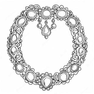 Sparkling Gemstone Necklace Coloring Page 47284-37750