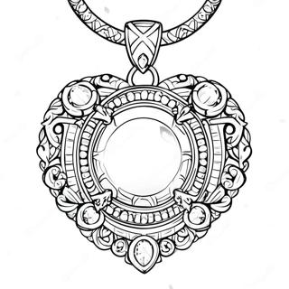 Sparkling Gemstone Necklace Coloring Page 47284-37751