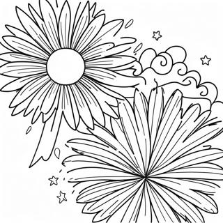 Easy Fireworks Coloring Page 47313-37773