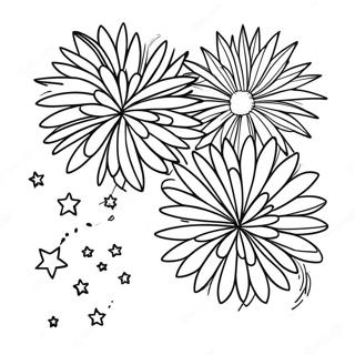 Easy Fireworks Coloring Page 47313-37774