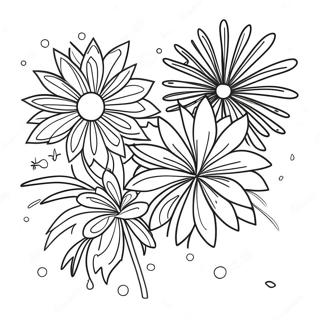 Colorful Fireworks Display Coloring Page 47314-37770