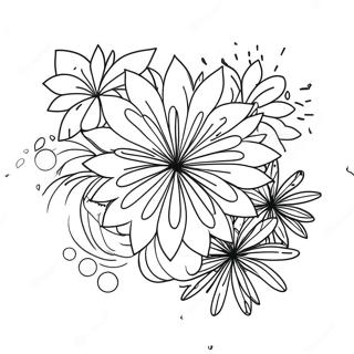 Colorful Fireworks Display Coloring Page 47314-37771