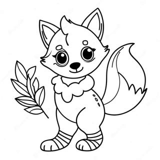 Playful Fox In Colorful Socks Coloring Page 47354-37805