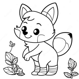 Playful Fox In Colorful Socks Coloring Page 47354-37807