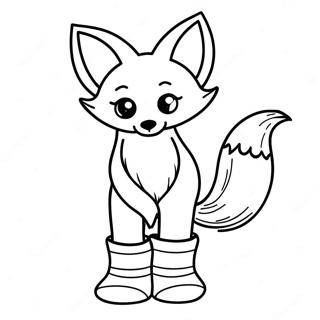 Playful Fox In Colorful Socks Coloring Page 47354-37808