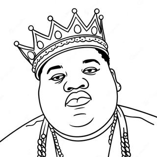 Biggie Smalls With Crown Coloring Page 47374-37825