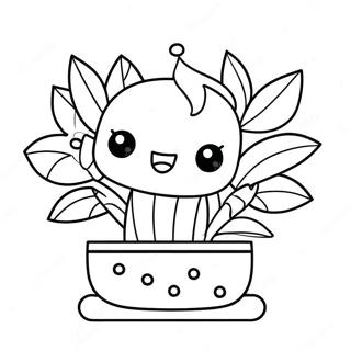 Kawaii Plant Coloring Page 47393-37829