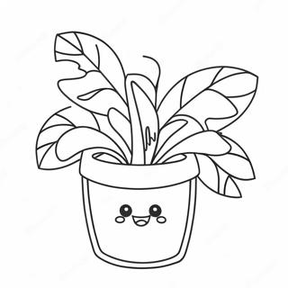 Kawaii Plant Coloring Page 47393-37830