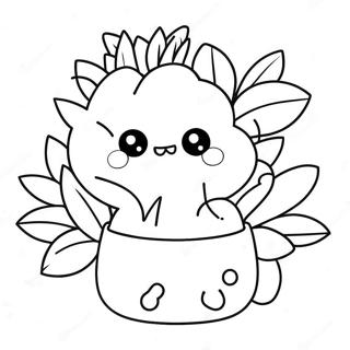 Kawaii Plant Coloring Page 47393-37832