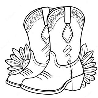 Cowgirl Boots Coloring Pages