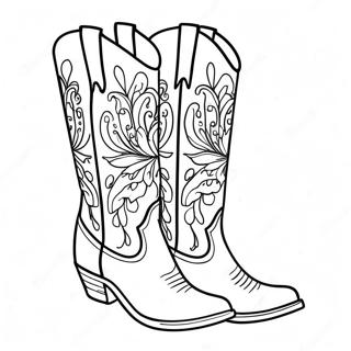 Cowgirl Boots Coloring Page 47403-37839