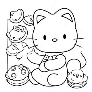 Hello Kitty Baking Delicious Cookies Coloring Page 47434-37871