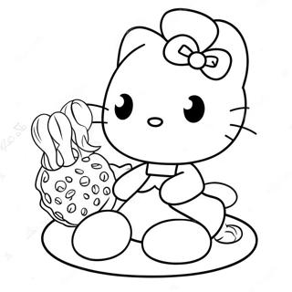 Hello Kitty Baking Delicious Cookies Coloring Page 47434-37872