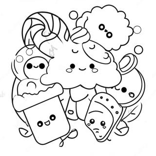 Kawaii Cute Candy Coloring Pages